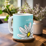 Aangepaste tekst voor Aqua en Yellow Whimsical Dai Koffiemok<br><div class="desc">Een zand en griezelig stuk van hipster. Je kunt een naam,  een monogram of een andere aangepaste tekst toevoegen. Als u de kunst rond moet bewegen,  klik op de aanpassingsknoop om veranderingen aan te brengen.</div>