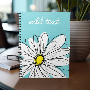 Aangepaste tekst voor Aqua en Yellow Whimsical Dai Notitieboek