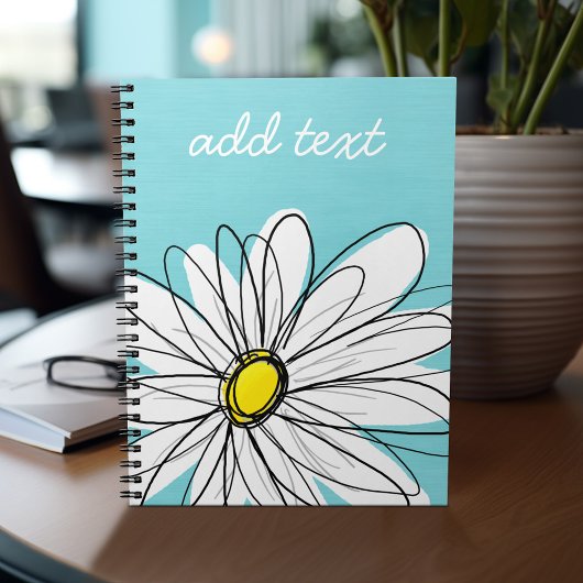 Aangepaste tekst voor Aqua en Yellow Whimsical Dai Notitieboek