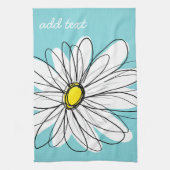 Aangepaste tekst voor Aqua en Yellow Whimsical Dai Theedoek (Verticaal)