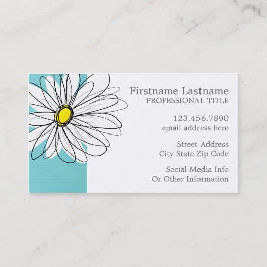 Aangepaste tekst voor Aqua en Yellow Whimsical Dai Visitekaartje (Achterkant)