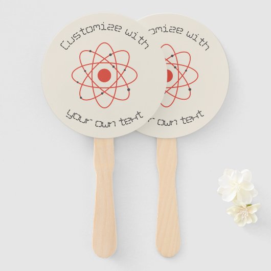 Aangepaste tekst voor Atom Structure Science Handwaaier (Voorkant en achterkant)