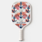 Aangepaste tekst voor autisch blauw anker Zee Pickleball Paddle (Achterkant)