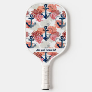 Aangepaste tekst voor autisch blauw anker Zee Pickleball Paddle