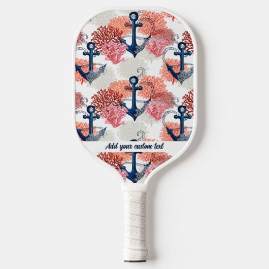 Aangepaste tekst voor autisch blauw anker Zee Pickleball Paddle (Voorkant)