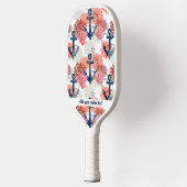 Aangepaste tekst voor autisch blauw anker Zee Pickleball Paddle (Links)