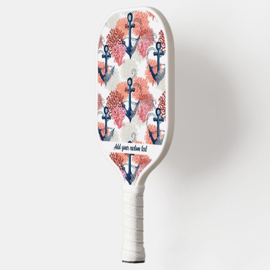 Aangepaste tekst voor autisch blauw anker Zee Pickleball Paddle (Links)