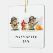 Aangepaste tekst voor Beren voor brandbestrijding Keramisch Ornament (Links)