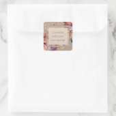  aangepaste tekst voor bijtende flessen vierkante sticker (Tas)