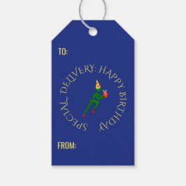 Aangepaste tekst voor Birthday-atleet groen blauw Cadeaulabel