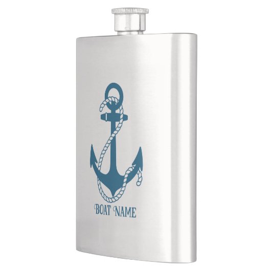 Aangepaste tekst voor blauw bootanker flacon (Links)