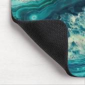 Aangepaste tekst voor blauwgroen geode agate krist muismat (Hoek)