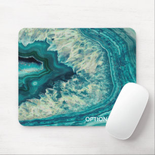 Aangepaste tekst voor blauwgroen geode agate krist muismat