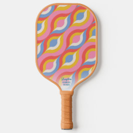 Aangepaste tekst voor Boho Chic Colorful Abstract  Pickleball Paddle