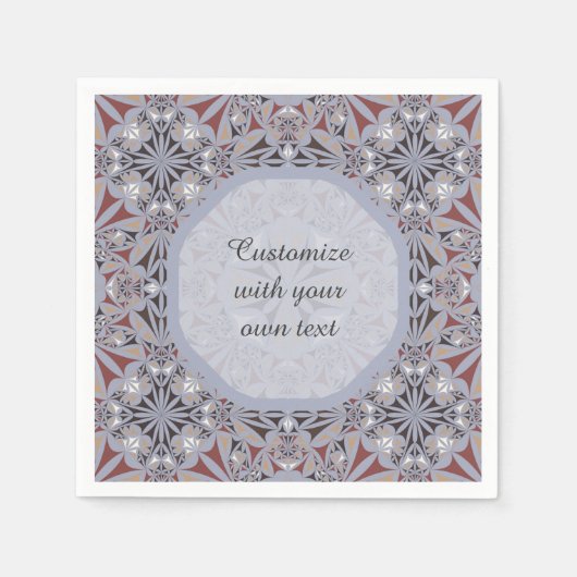 Aangepaste tekst voor Bourgogne en grijs elegant Servet (Voorkant)