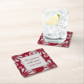 Aangepaste tekst voor Bourgogne en grijze Floral Kartonnen Onderzetters (Insitu)