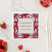 Aangepaste tekst voor Bourgogne en grijze Floral Servet (Insitu)