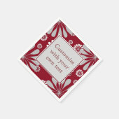 Aangepaste tekst voor Bourgogne en grijze Floral Servet (Hoek)