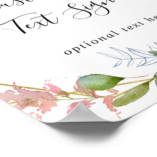 Aangepaste tekst voor Bourgogne Floral en Greenery Poster (Hoek)