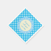 Aangepaste tekst voor Bright Blue Gingham Servet (Hoek)
