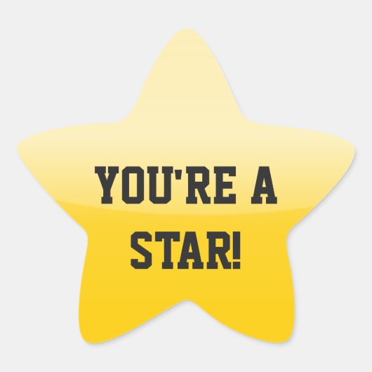 Aangepaste tekst voor Bright Gele Gold Star-sticke Ster Sticker (Voorkant)