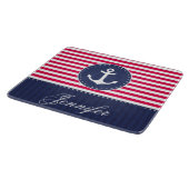 Aangepaste tekst voor Bright Red Navy Blue Anchor Snijplank (Hoek)