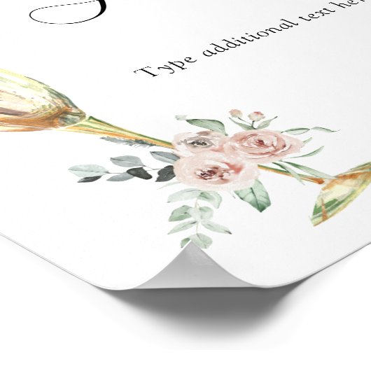 Aangepaste tekst voor Brunch en Bubble Floral Poster (Hoek)