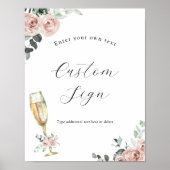 Aangepaste tekst voor Brunch en Bubble Floral Poster (Voorkant)