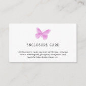 Aangepaste tekst voor Butterfly Kisses Informatiekaartje (Voorkant)