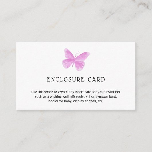 Aangepaste tekst voor Butterfly Kisses Informatiekaartje (Voorkant)