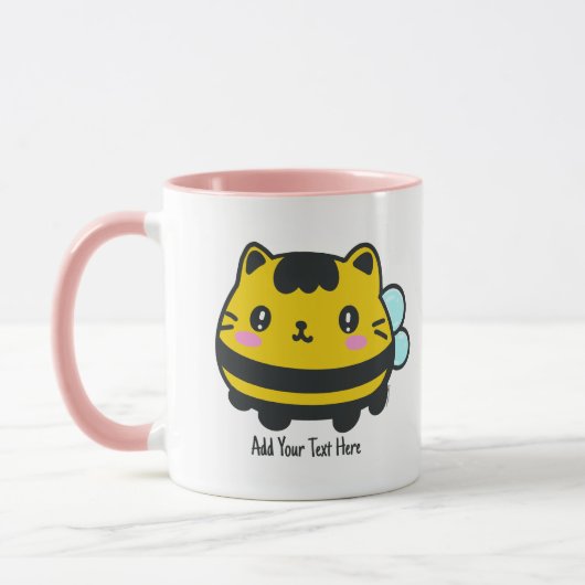 Aangepaste tekst voor Cat Cat Cute Bumblebee Mok (Links)
