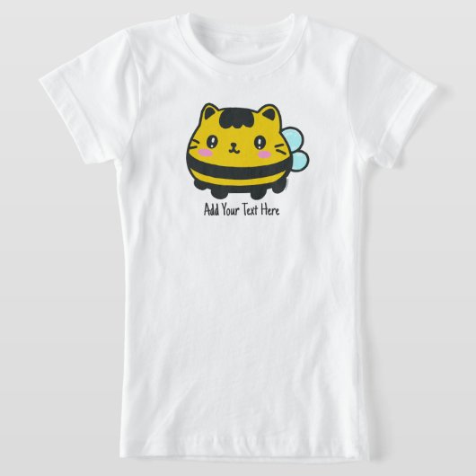 Aangepaste tekst voor Cat Cat Cute Bumblebee T-shirt (Laagn)