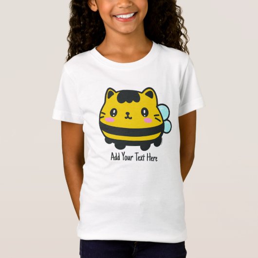 Aangepaste tekst voor Cat Cat Cute Bumblebee T-shirt (Voorkant)