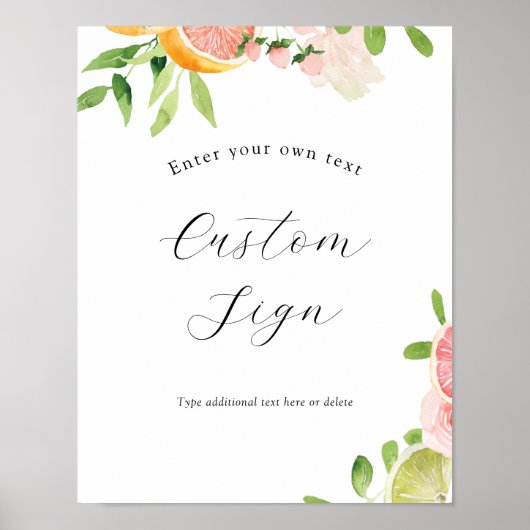 Aangepaste tekst voor Citrus roenen Poster (Voorkant)