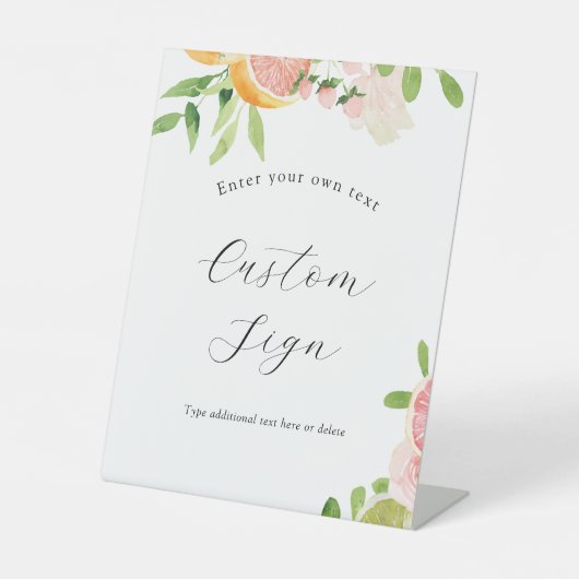 Aangepaste tekst voor Citrus roenen Reclamebord Met Voetstuk (Voorkant)