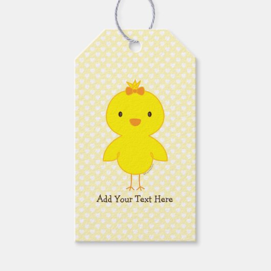 Aangepaste tekst voor Cute Chick Cadeaulabel (Voorkant)