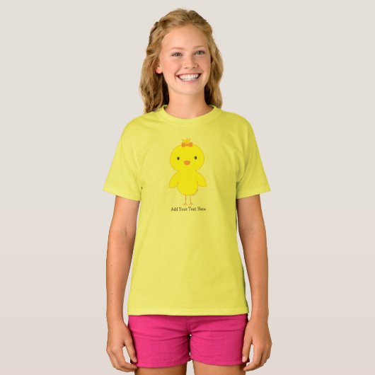 Aangepaste tekst voor Cute Chick T-shirt (Voorkant volledig)