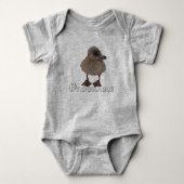 Aangepaste tekst voor Cute Grey Ducking Photograph Romper (Voorkant)