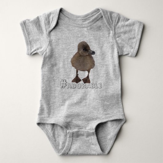 Aangepaste tekst voor Cute Grey Ducking Photograph Romper (Voorkant)