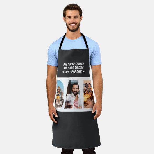 Aangepaste tekst voor DD Letter Cutout Photo Colla Schort (Gedragen)