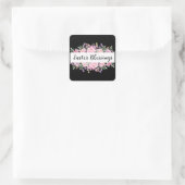 Aangepaste tekst voor de klasklasklastekst van Flo Vierkante Sticker (Tas)