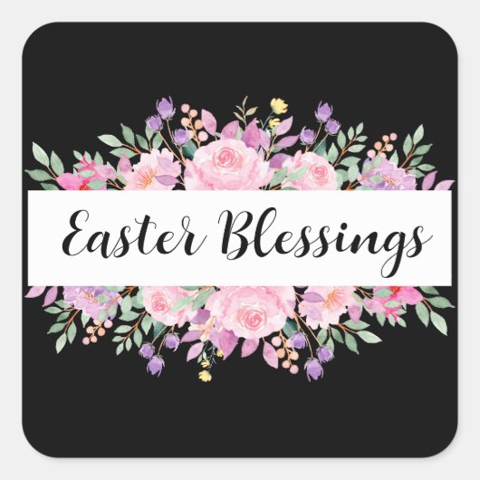 Aangepaste tekst voor de klasklasklastekst van Flo Vierkante Sticker (Voorkant)