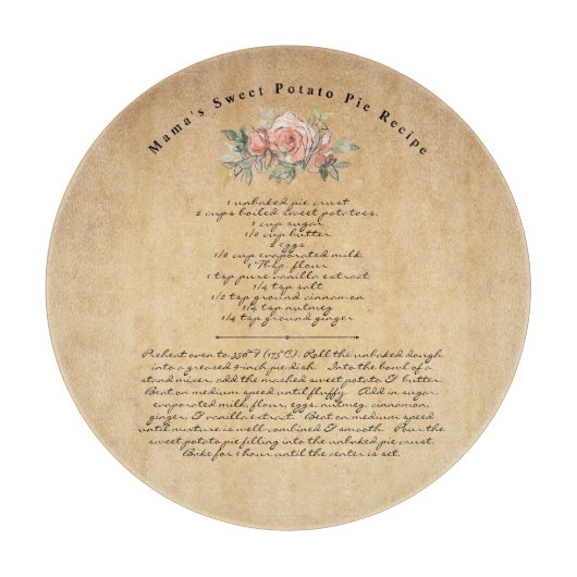 Aangepaste tekst voor de Recipe Family Heirloom Snijplank (Voorkant)