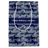 Aangepaste tekst voor diepgaande blauwe oceaanaanv medium cadeauzakje (Voorkant)