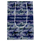 Aangepaste tekst voor diepgaande blauwe oceaanaanv medium cadeauzakje (Achterkant)