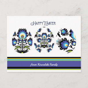 Aangepaste tekst voor drie paaseieren briefkaart