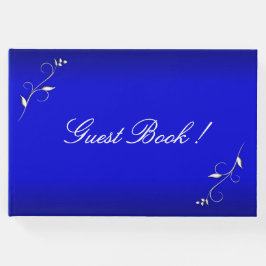 Aangepaste tekst voor elektrische blauwe Floral-ac Gastenboek