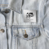 Aangepaste tekst voor fietswiel vierkante button 5,1 cm (In situ)