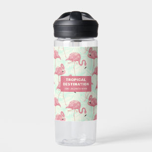 Aangepaste tekst voor Flamingo patroon bevestigen Waterfles
