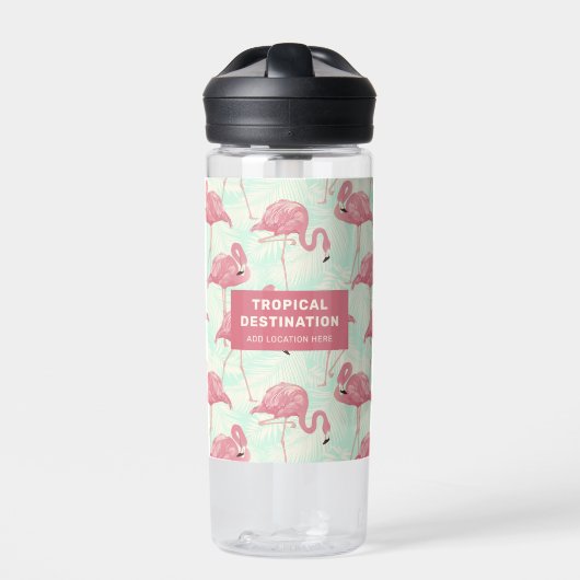 Aangepaste tekst voor Flamingo patroon bevestigen Waterfles (Voorkant)
